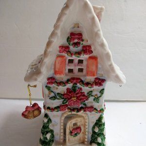 Beautiful ceramic Christmas village candle House
